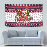 Corgi Merry Woofmas Tapestry Christmas Dog Art Style - Wonder Print Shop