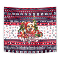 Corgi Merry Woofmas Tapestry Christmas Dog Art Style - Wonder Print Shop