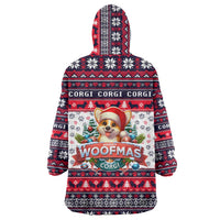 Corgi Merry Woofmas Wearable Blanket Hoodie Christmas Dog Art Style - Wonder Print Shop