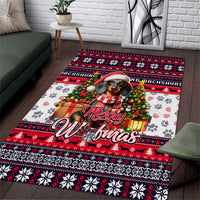 Dachshund Merry Woofmas Area Rug Christmas Dog Art Style - Wonder Print Shop