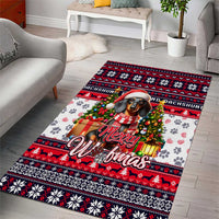 Dachshund Merry Woofmas Area Rug Christmas Dog Art Style - Wonder Print Shop