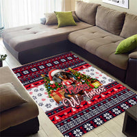 Dachshund Merry Woofmas Area Rug Christmas Dog Art Style - Wonder Print Shop
