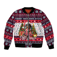Dachshund Merry Woofmas Bomber Jacket Christmas Dog Art Style - Wonder Print Shop