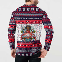Dachshund Merry Woofmas Button Sweatshirt Christmas Dog Art Style - Wonder Print Shop