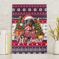 Dachshund Merry Woofmas Canvas Wall Art Christmas Dog Art Style - Wonder Print Shop