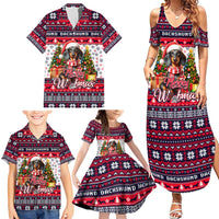 Dachshund Merry Woofmas Family Matching Summer Maxi Dress and Hawaiian Shirt Christmas Dog Art Style - Wonder Print Shop
