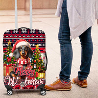 Dachshund Merry Woofmas Luggage Cover Christmas Dog Art Style - Wonder Print Shop