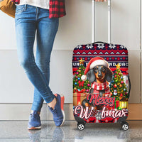 Dachshund Merry Woofmas Luggage Cover Christmas Dog Art Style - Wonder Print Shop