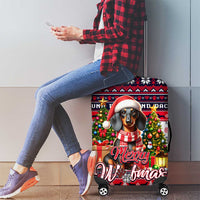 Dachshund Merry Woofmas Luggage Cover Christmas Dog Art Style - Wonder Print Shop