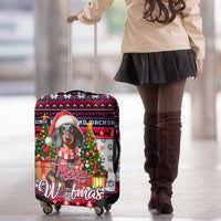 Dachshund Merry Woofmas Luggage Cover Christmas Dog Art Style - Wonder Print Shop