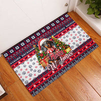 Dachshund Merry Woofmas Rubber Doormat Christmas Dog Art Style - Wonder Print Shop