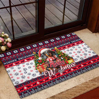 Dachshund Merry Woofmas Rubber Doormat Christmas Dog Art Style - Wonder Print Shop