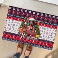 Dachshund Merry Woofmas Rubber Doormat Christmas Dog Art Style - Wonder Print Shop