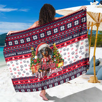 Dachshund Merry Woofmas Sarong Christmas Dog Art Style - Wonder Print Shop