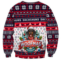 Dachshund Merry Woofmas Sweatshirt Christmas Dog Art Style - Wonder Print Shop