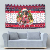 Dachshund Merry Woofmas Tapestry Christmas Dog Art Style - Wonder Print Shop