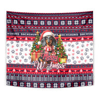 Dachshund Merry Woofmas Tapestry Christmas Dog Art Style - Wonder Print Shop