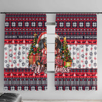 Dachshund Merry Woofmas Window Curtain Christmas Dog Art Style - Wonder Print Shop