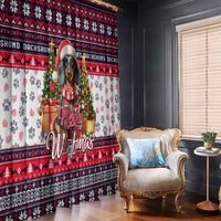 Dachshund Merry Woofmas Window Curtain Christmas Dog Art Style - Wonder Print Shop