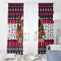 Dachshund Merry Woofmas Window Curtain Christmas Dog Art Style - Wonder Print Shop