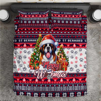 Saint Bernard Merry Woofmas Bedding Set Christmas Dog Art Style - Wonder Print Shop