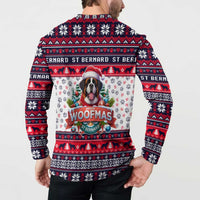 Saint Bernard Merry Woofmas Button Sweatshirt Christmas Dog Art Style - Wonder Print Shop
