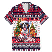 Saint Bernard Merry Woofmas Family Matching Mermaid Dress and Hawaiian Shirt Christmas Dog Art Style - Wonder Print Shop