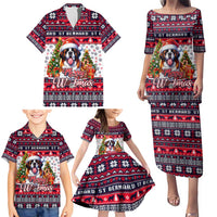 Saint Bernard Merry Woofmas Family Matching Puletasi and Hawaiian Shirt Christmas Dog Art Style - Wonder Print Shop
