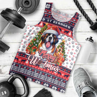 Saint Bernard Merry Woofmas Men Tank Top Christmas Dog Art Style - Wonder Print Shop