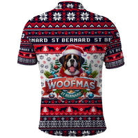 Saint Bernard Merry Woofmas Polo Shirt Christmas Dog Art Style - Wonder Print Shop