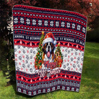 Saint Bernard Merry Woofmas Quilt Christmas Dog Art Style - Wonder Print Shop