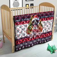 Saint Bernard Merry Woofmas Quilt Christmas Dog Art Style - Wonder Print Shop
