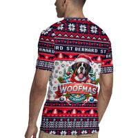 Saint Bernard Merry Woofmas Rugby Jersey Christmas Dog Art Style - Wonder Print Shop