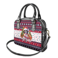 Saint Bernard Merry Woofmas Shoulder Handbag Christmas Dog Art Style