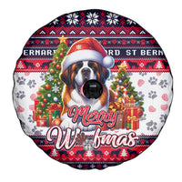 Saint Bernard Merry Woofmas Spare Tire Cover Christmas Dog Art Style - Wonder Print Shop