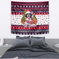 Saint Bernard Merry Woofmas Tapestry Christmas Dog Art Style - Wonder Print Shop