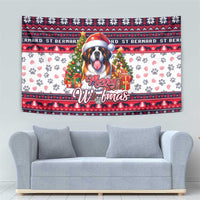 Saint Bernard Merry Woofmas Tapestry Christmas Dog Art Style - Wonder Print Shop