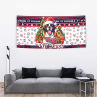 Saint Bernard Merry Woofmas Tapestry Christmas Dog Art Style - Wonder Print Shop