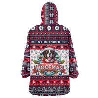 Saint Bernard Merry Woofmas Wearable Blanket Hoodie Christmas Dog Art Style - Wonder Print Shop