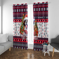 Saint Bernard Merry Woofmas Window Curtain Christmas Dog Art Style - Wonder Print Shop