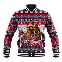 German Shepherd Merry Woofmas Baseball Jacket Christmas Dog Art Style - Wonder Print Shop