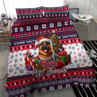 German Shepherd Merry Woofmas Bedding Set Christmas Dog Art Style - Wonder Print Shop