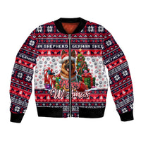 German Shepherd Merry Woofmas Bomber Jacket Christmas Dog Art Style - Wonder Print Shop
