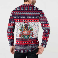 German Shepherd Merry Woofmas Button Sweatshirt Christmas Dog Art Style - Wonder Print Shop
