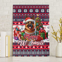 German Shepherd Merry Woofmas Canvas Wall Art Christmas Dog Art Style - Wonder Print Shop
