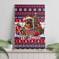 German Shepherd Merry Woofmas Canvas Wall Art Christmas Dog Art Style - Wonder Print Shop