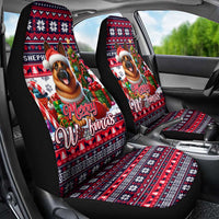 German Shepherd Merry Woofmas Car Seat Cover Christmas Dog Art Style - Wonder Print Shop