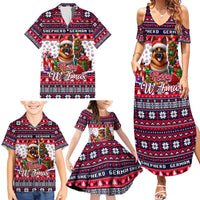 German Shepherd Merry Woofmas Family Matching Summer Maxi Dress and Hawaiian Shirt Christmas Dog Art Style - Wonder Print Shop