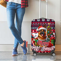German Shepherd Merry Woofmas Luggage Cover Christmas Dog Art Style - Wonder Print Shop