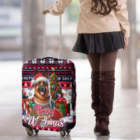 German Shepherd Merry Woofmas Luggage Cover Christmas Dog Art Style - Wonder Print Shop